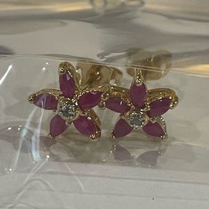 Ruby and Diamond Earrings